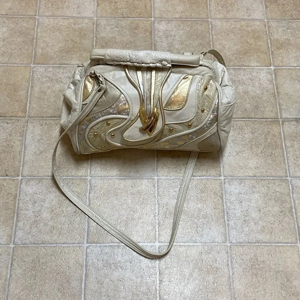 VINTAGE BAGS BY PINKY GENUINE LEATHER MADE IN USA WOMEN BAG